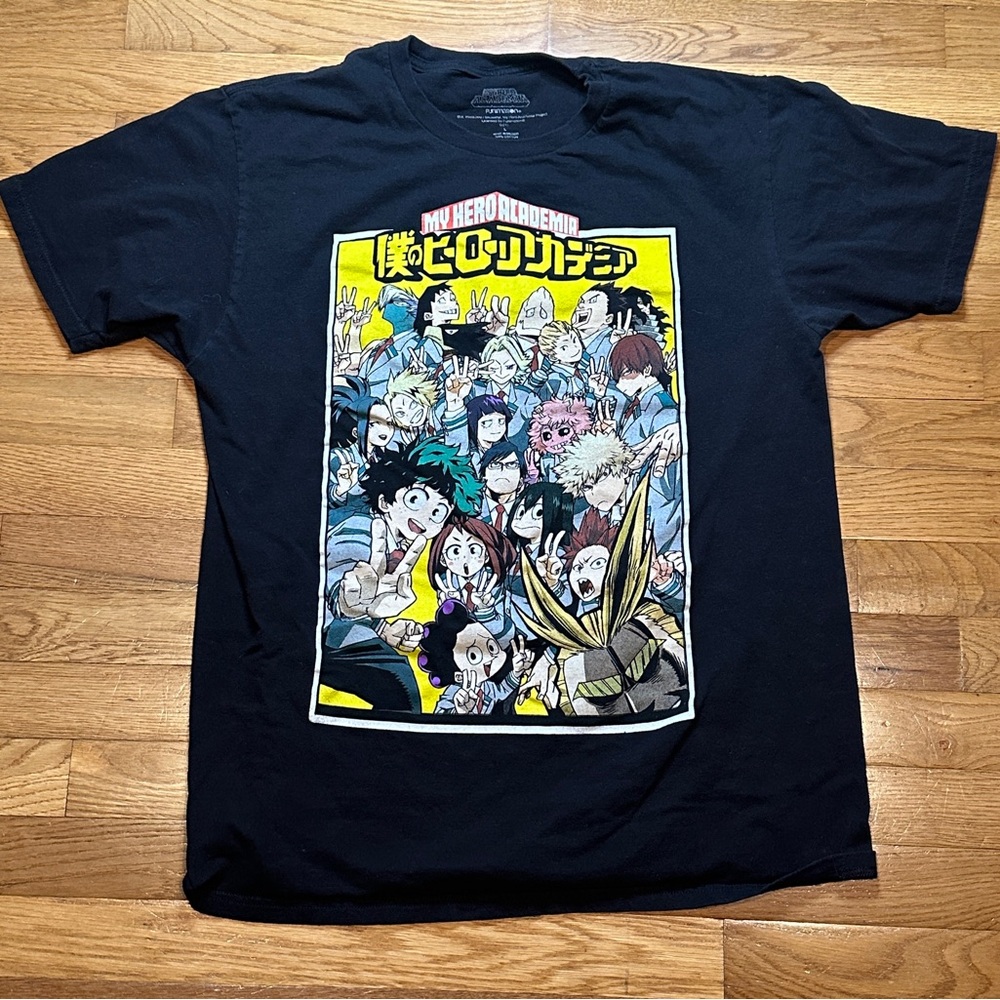 My Hero Academia Shirt XL Black Short Sleeve Graphic Tee Funimation Anime